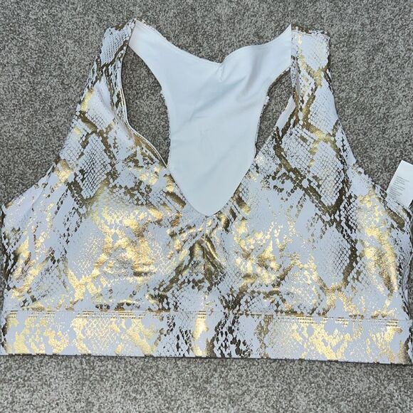 NNT Fabletics Gold and White Snake Print Top - Picture 1 of 11